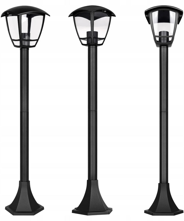 Lauko šviestuvas stovintis stulpas E27 93 cm išorinis LED juodas ŽIBINTAS