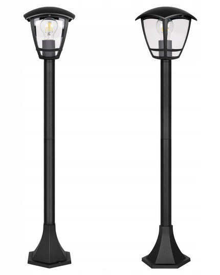 Lauko šviestuvas stovintis stulpas E27 93 cm išorinis LED juodas ŽIBINTAS