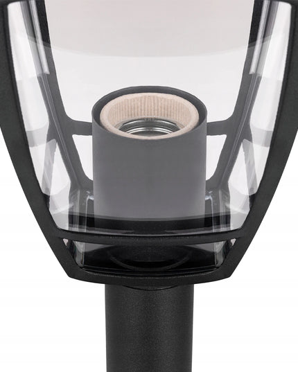 Lauko šviestuvas stovintis stulpas E27 93 cm išorinis LED juodas ŽIBINTAS