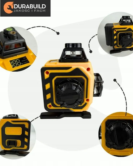 Lazerinis gulsčiukas Durabuild360 4D 16 linijų 360° su LCD ekranu