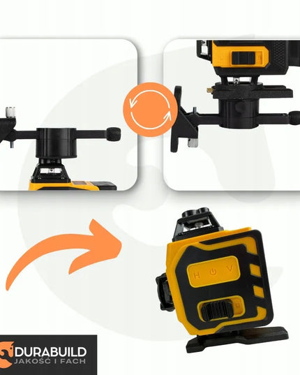 Lazerinis gulsčiukas Durabuild360 4D 16 linijų 360° su LCD ekranu