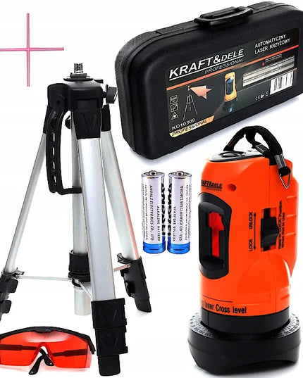 Lazerinis gulsčiukas, kryžminis lazeris + stovas dėkle