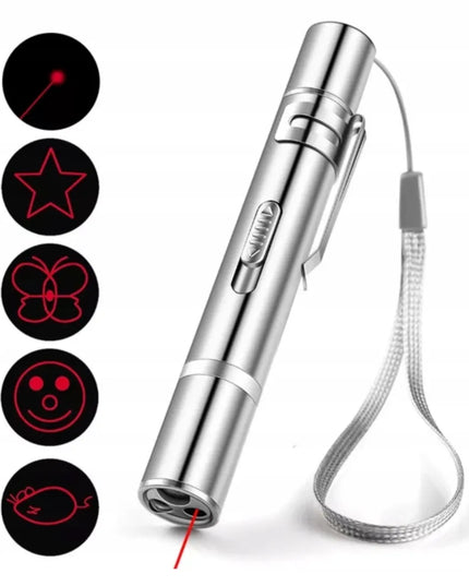 Lazerinis žaislas katėms 3in1 su lazerine rodykle ir USB žibintuvėliu