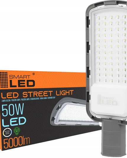LED gatvių apšvietimo lempa 50W pilka IP65 5000lm stulpui lauko