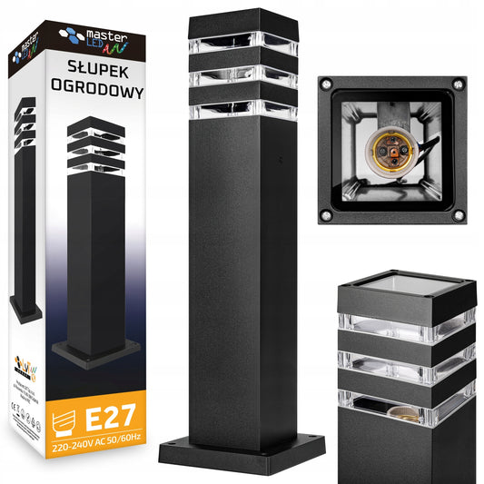 LED lauko stulpinis šviestuvas 50 cm su E27 lizdu, atsparus vandeniui, sodui ir kiemui