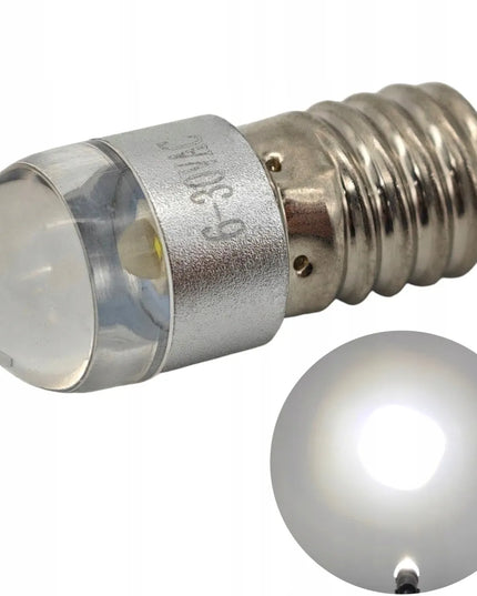 LED lemputė žibintuvėliams E10 6V-30V CREE balta šviesa