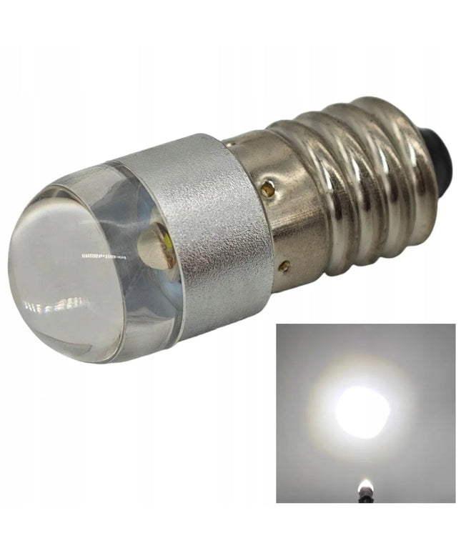 LED lemputė žibintuvėliams E10 6V-30V CREE balta šviesa
