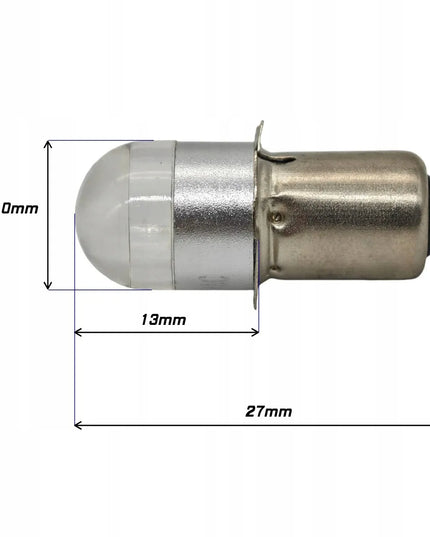 LED lemputė žibintuvėliams PX13.5, P13, P13.5s, HS3 6V-30V balta šviesa