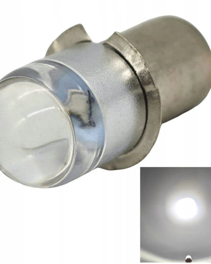 LED lemputė žibintuvėliams PX13.5, P13, P13.5s, HS3 6V-30V balta šviesa
