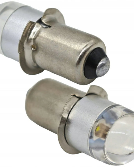LED lemputė žibintuvėliams PX13.5, P13, P13.5s, HS3 6V-30V balta šviesa