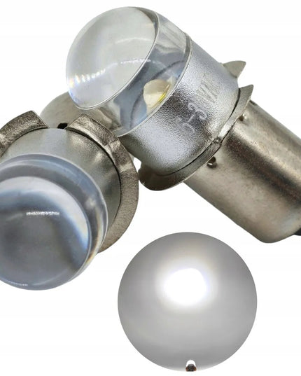 LED lemputė žibintuvėliams PX13.5, P13, P13.5s, HS3 6V-30V balta šviesa