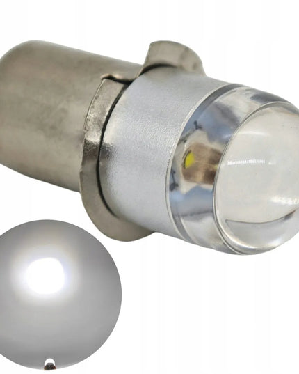 LED lemputė žibintuvėliams PX13.5, P13, P13.5s, HS3 6V-30V balta šviesa