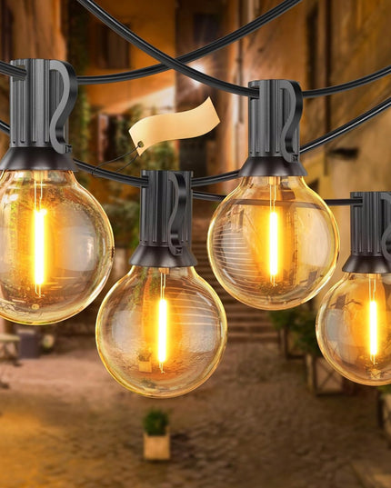 LED sodo girlianda 15m su 25 E12 lemputėmis, nuotoliniu valdymu ir reguliuojamu ryškumu | IP65 atspari, vestuvėms, terasai, balkonui, šventėms