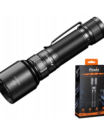 LED žibintuvėlis Fenix C7 3000lm 470m 5000 mAh USB-C IP68 duraliuminis