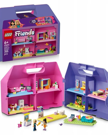 LEGO 42697 FRIENDS Kūrybinis lagaminas su lėlių nameliu