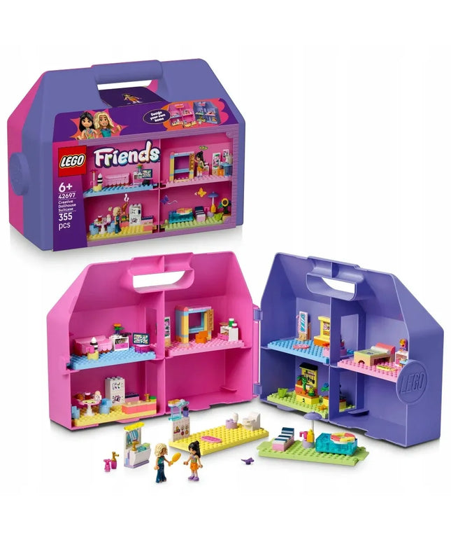 LEGO 42697 FRIENDS Kūrybinis lagaminas su lėlių nameliu