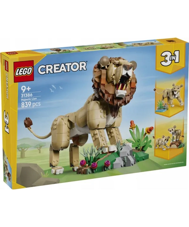LEGO Creator 3 viename 31386 Laukiniai gyvūnai: Didingas liūtas