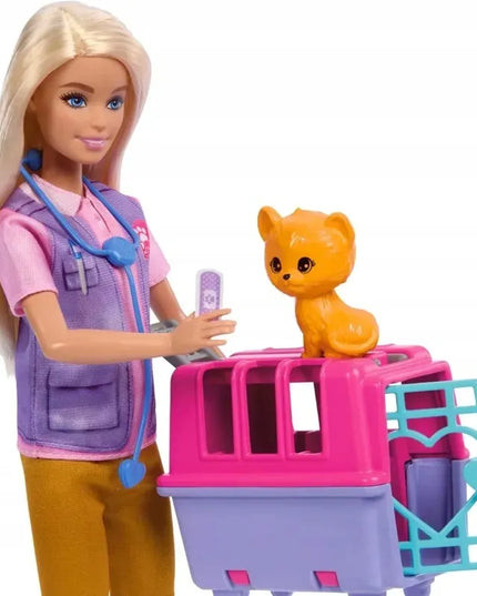 Lėlė Barbie You Can Be Anything gyvūnų gelbėtoja su beždžionėle ir tigriuku
