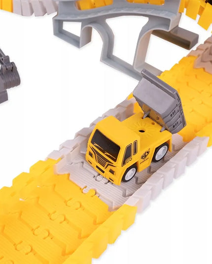 Lenktynių trasos rinkinys MalPlay City Truck, statybiniai automobiliai, 255 elementai