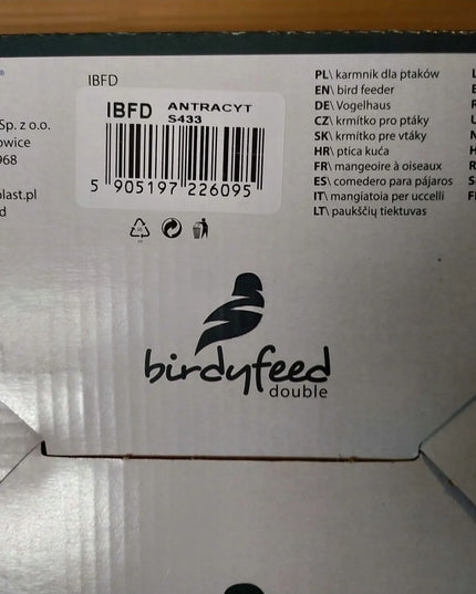 Lesyklėlė paukščiams Birdyfeed Double antracito spalvos