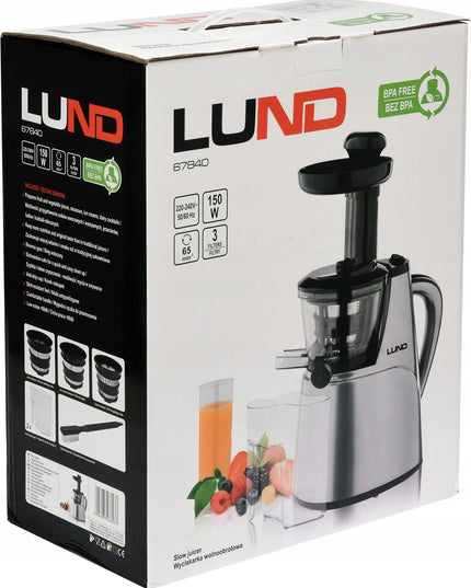 Lėtaeigė sulčiaspaudė Lund 67840, 150 W, BPA-FREE, sidabrinė