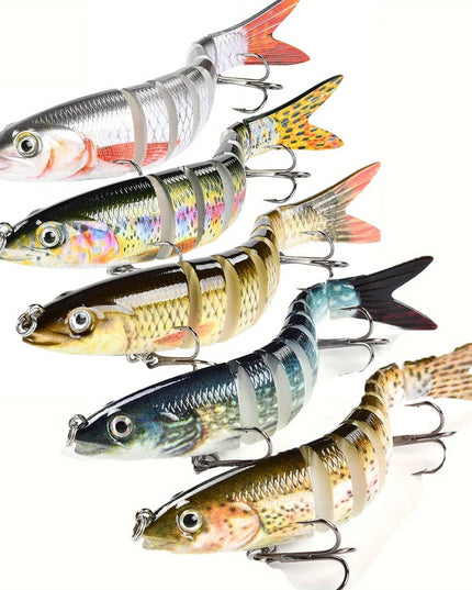 5 vnt. Lėtai Skęstantys Žvejybos Masalai Ešeriams, Upėtakiams, Lydekoms – 10 cm, 11 g, Gėlam ir Sūriam Vandeniui