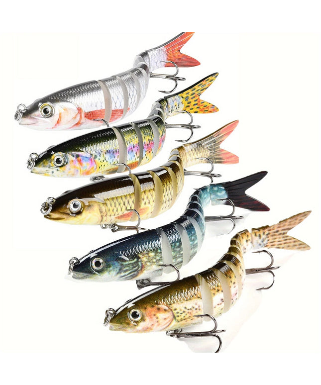 5 vnt. Lėtai Skęstantys Žvejybos Masalai Ešeriams, Upėtakiams, Lydekoms – 10 cm, 11 g, Gėlam ir Sūriam Vandeniui