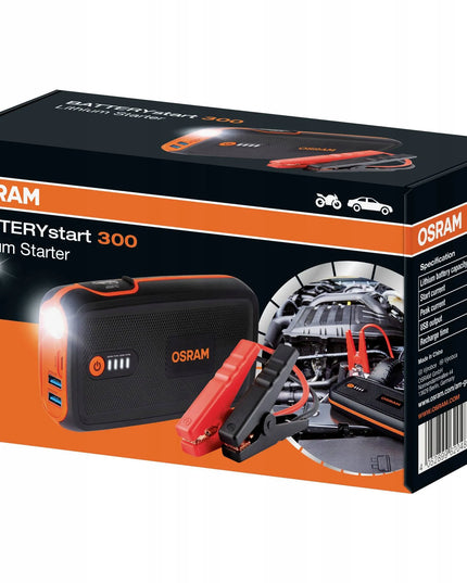 Ličio šuolinis užvediklis OSRAM BATTERYstart 300, 12V, 12000mAh
