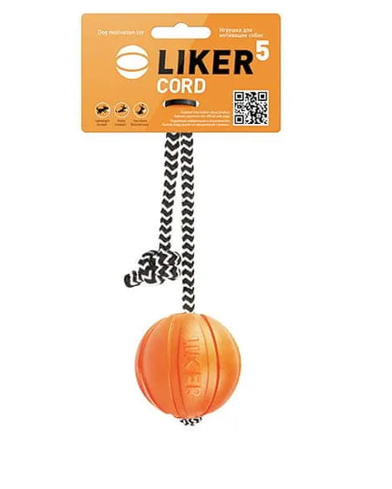Liker Cord 5 šunų kamuolys su virve šuniukams ir mažų veislių šunims 5 cm