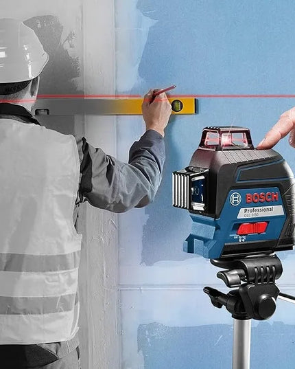 Linijinis lazeris BOSCH GLL 3-80 C, veikimo nuotolis 120 m, lagaminas, akumuliatorinis