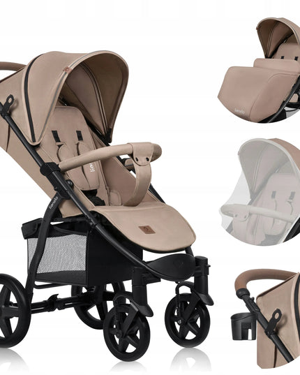 LIONELO sportinis vežimėlis iki 22 kg ANNET PLUS BEIGE SAND