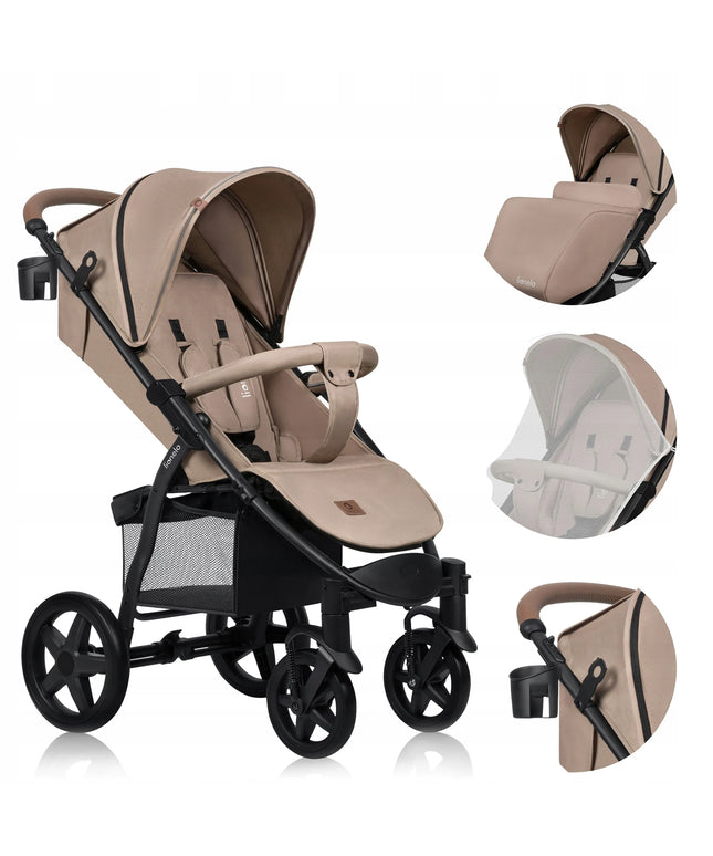 LIONELO sportinis vežimėlis iki 22 kg ANNET PLUS BEIGE SAND