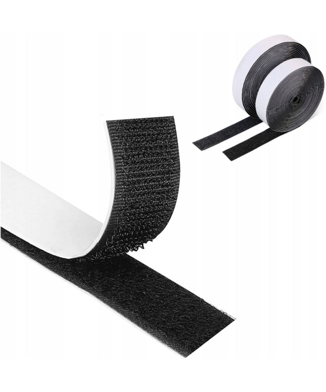 Lipnių juostų rinkinys tinkleliams nuo vabzdžių Decortrend, juodas, 6 m x 2 cm, tvirtas klijų sluoksnis