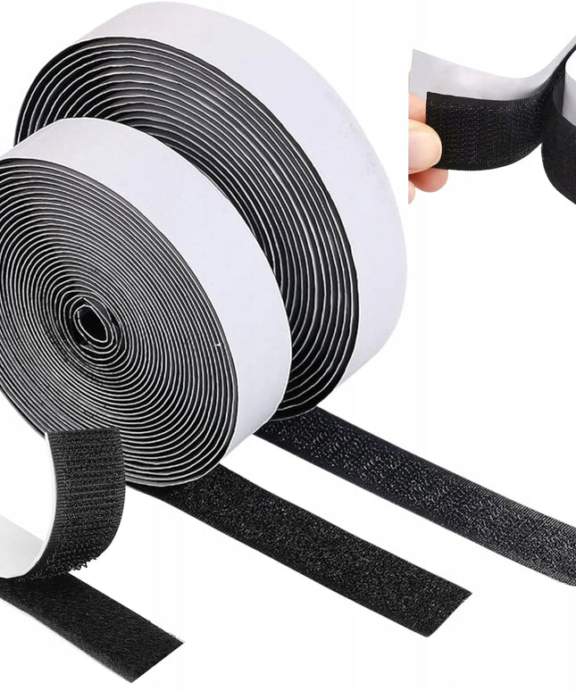 Lipnių juostų rinkinys tinkleliams nuo vabzdžių Decortrend, juodas, 6 m x 2 cm, tvirtas klijų sluoksnis