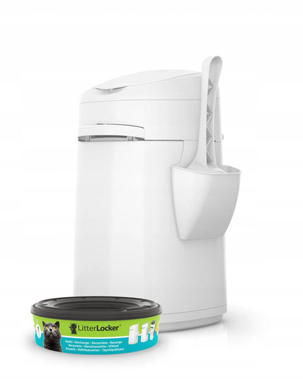 LitterLocker Design konteineris-šiukšliadėžė panaudotam kraikui su kastuvėliu + kasetė