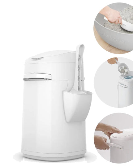 LitterLocker Design konteineris-šiukšliadėžė panaudotam kraikui su kastuvėliu + kasetė