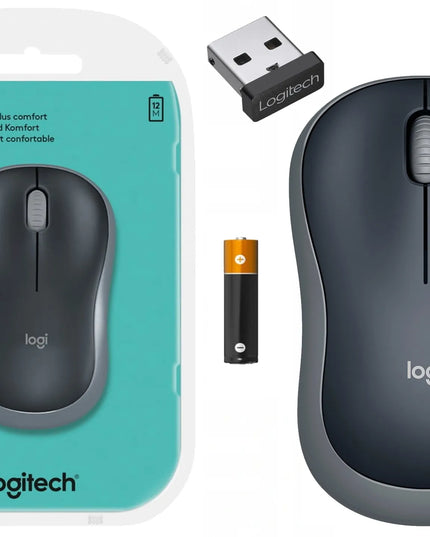 Logitech M185 belaidė pelė, pilka, su baterija, 910-002238