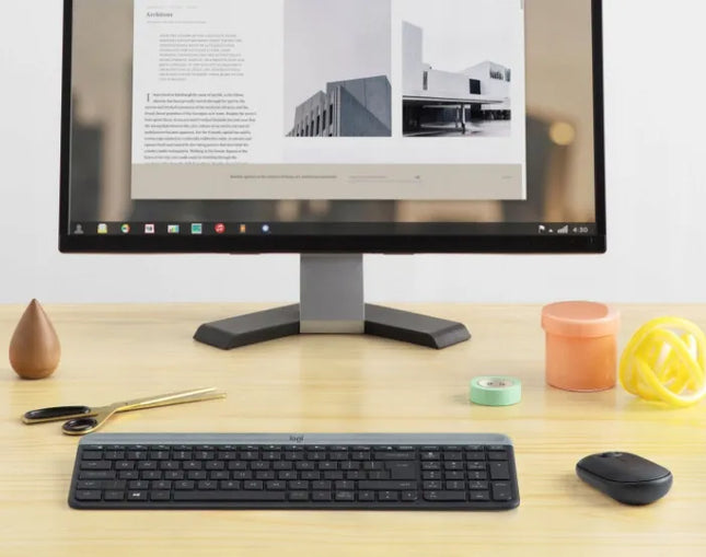 Logitech MK470 Slim belaidis klaviatūros ir pelės rinkinys, grafito spalva
