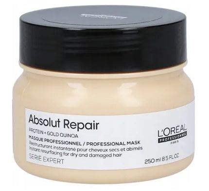 L'OREAL ABSOLUT REPAIR plaukų priežiūros rinkinys: Šampūnas 300 ml + Kaukė 250 ml