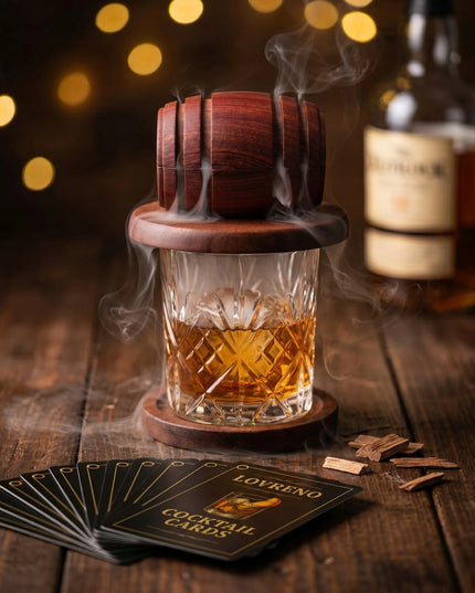 LOVRENO Whisky Smoker rūkymo rinkinys – 6 skoniai, degiklis, tobula dovana