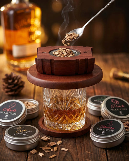 LOVRENO Whisky Smoker rūkymo rinkinys – 6 skoniai, degiklis, tobula dovana