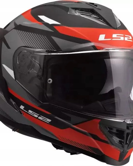 LS2 FF818 STORM III KOMAI juodas raudonas integralinis motociklo šalmas M