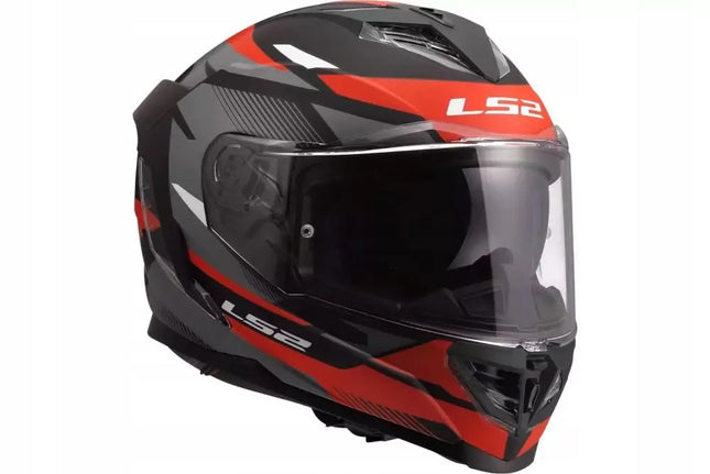 LS2 FF818 STORM III KOMAI juodas raudonas integralinis motociklo šalmas M