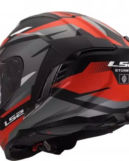 LS2 FF818 STORM III KOMAI juodas raudonas integralinis motociklo šalmas M