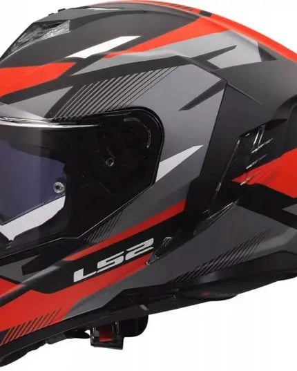 LS2 FF818 STORM III KOMAI juodas raudonas integralinis motociklo šalmas M