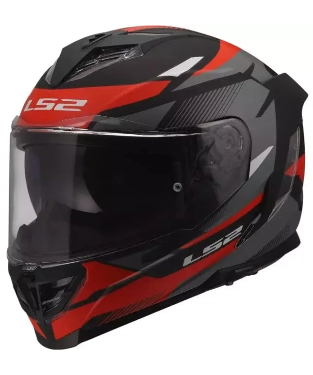 LS2 FF818 STORM III KOMAI juodas raudonas integralinis motociklo šalmas M