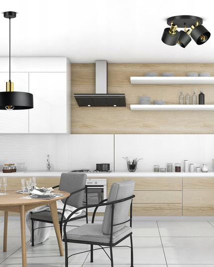 Lubinė lempa, šviestuvas „Classic Spot“ juoda-aukso, E27 LED