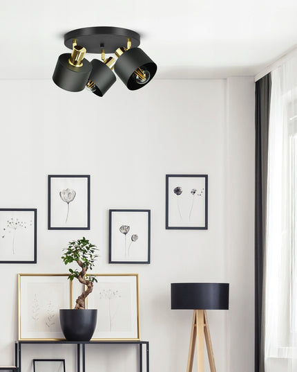 Lubinė lempa, šviestuvas „Classic Spot“ juoda-aukso, E27 LED