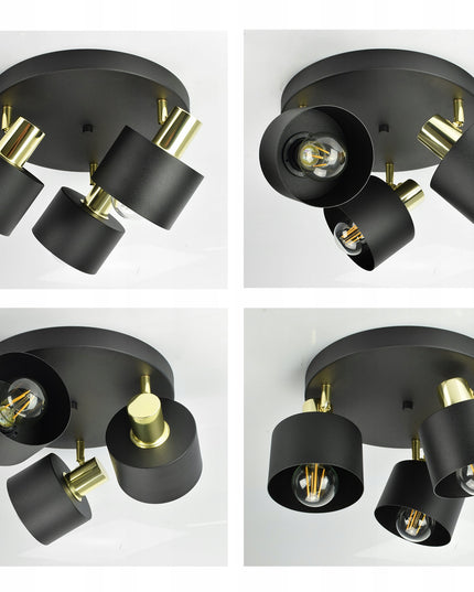 Lubinė lempa, šviestuvas „Classic Spot“ juoda-aukso, E27 LED