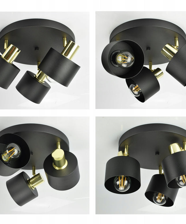 Lubinė lempa, šviestuvas „Classic Spot“ juoda-aukso, E27 LED